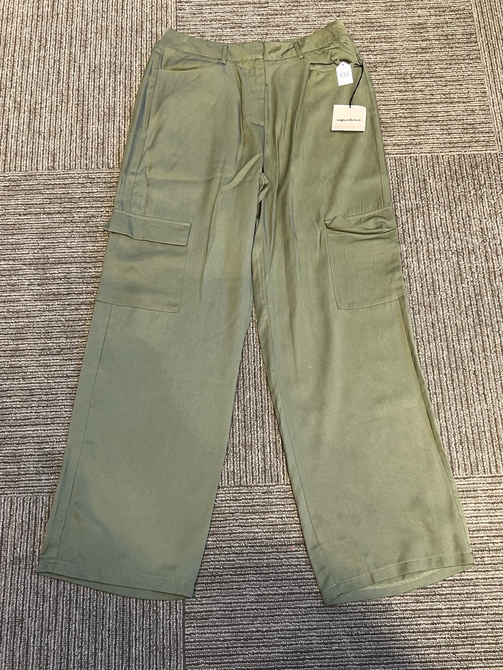 superdown Olive Utility Wide-Leg Pants
